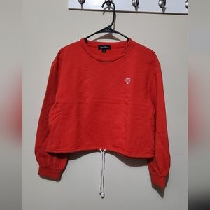 Lea & Viola Cropped Sweatshirt with Drawstring